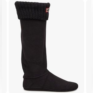 Hunter Black Women’s Large Half Cardigan Boot Socks